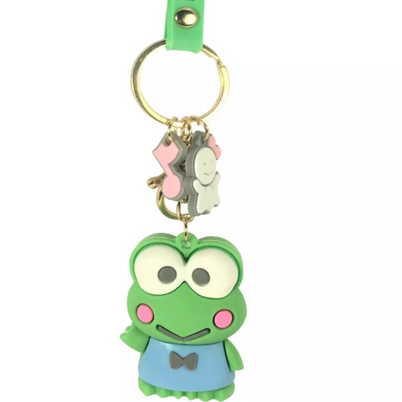 New Keroppi 3D Keychain Wristlet Lanyard Charms Keyring Clasp Sanrio Character - Picture 7 of 7